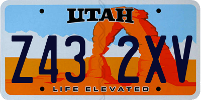 UT license plate Z432XV