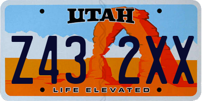 UT license plate Z432XX