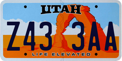 UT license plate Z433AA