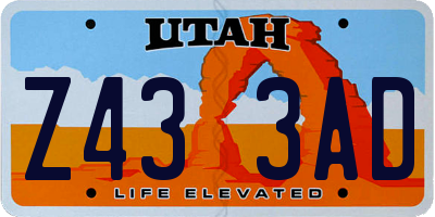 UT license plate Z433AD