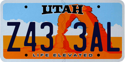 UT license plate Z433AL