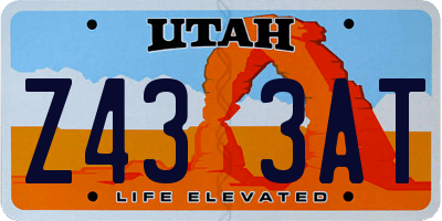 UT license plate Z433AT
