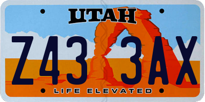UT license plate Z433AX