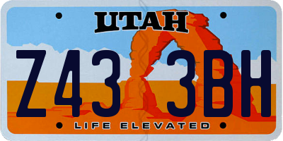 UT license plate Z433BH