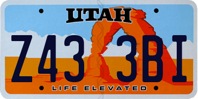 UT license plate Z433BI