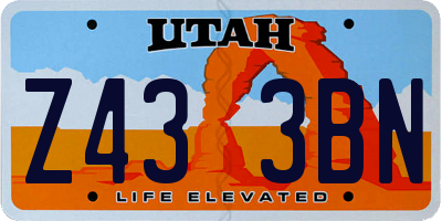 UT license plate Z433BN