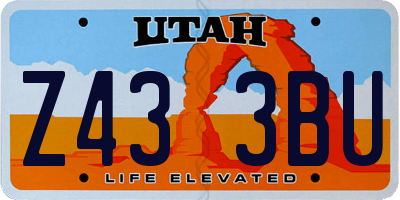 UT license plate Z433BU