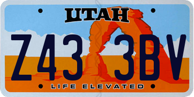 UT license plate Z433BV