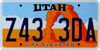 UT license plate Z433DA