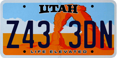 UT license plate Z433DN