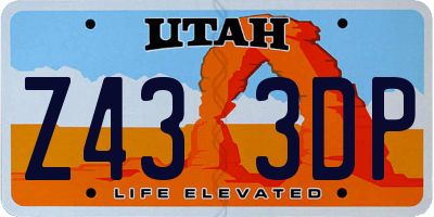 UT license plate Z433DP