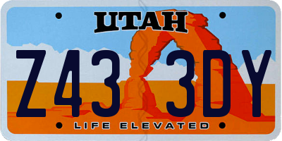 UT license plate Z433DY