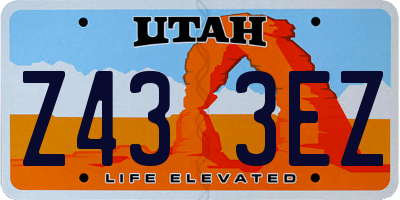 UT license plate Z433EZ
