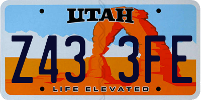 UT license plate Z433FE