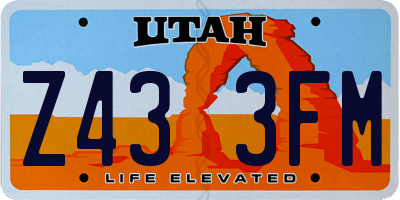 UT license plate Z433FM