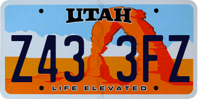 UT license plate Z433FZ