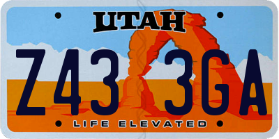 UT license plate Z433GA