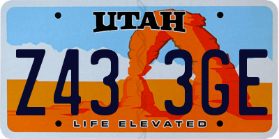 UT license plate Z433GE