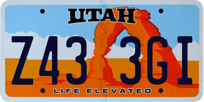 UT license plate Z433GI