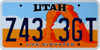UT license plate Z433GT