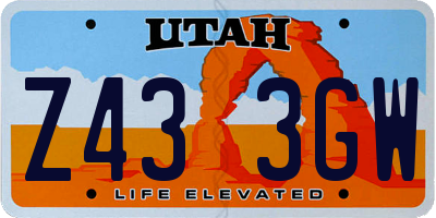 UT license plate Z433GW