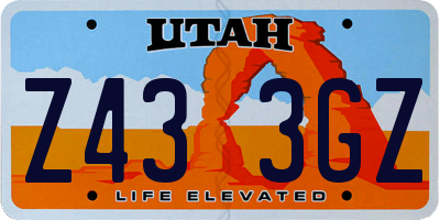 UT license plate Z433GZ