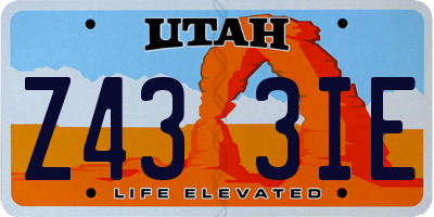 UT license plate Z433IE