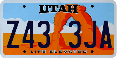 UT license plate Z433JA