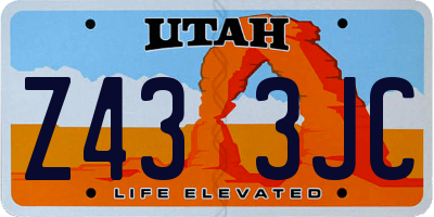 UT license plate Z433JC