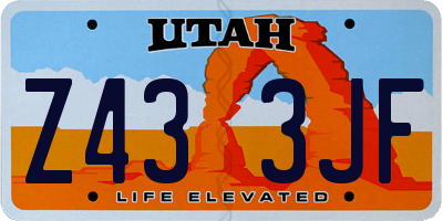 UT license plate Z433JF