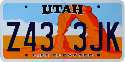 UT license plate Z433JK