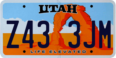 UT license plate Z433JM