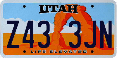 UT license plate Z433JN