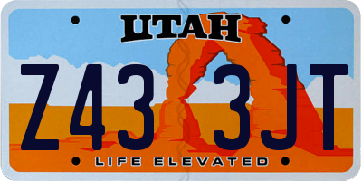 UT license plate Z433JT