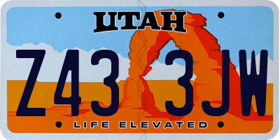 UT license plate Z433JW