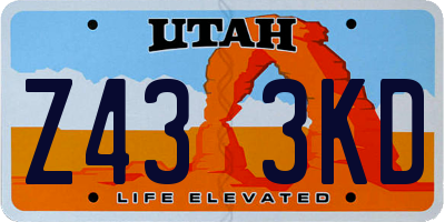 UT license plate Z433KD