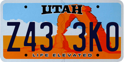 UT license plate Z433KO