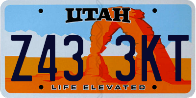 UT license plate Z433KT