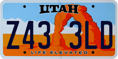 UT license plate Z433LD