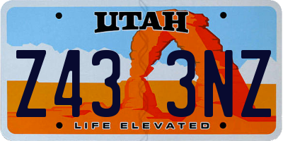 UT license plate Z433NZ