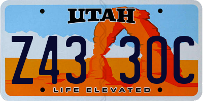 UT license plate Z433OC