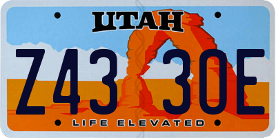 UT license plate Z433OE