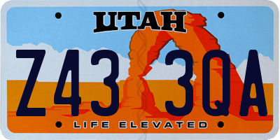 UT license plate Z433QA