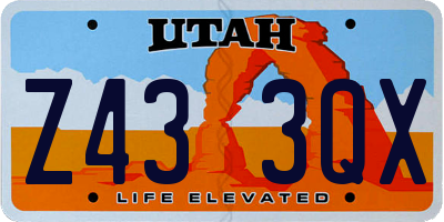 UT license plate Z433QX