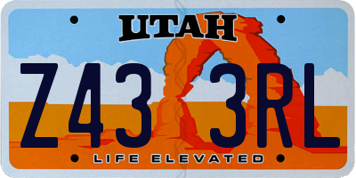UT license plate Z433RL