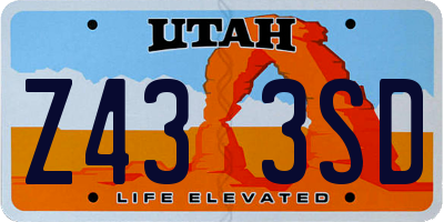 UT license plate Z433SD