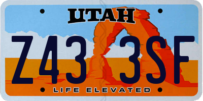 UT license plate Z433SF