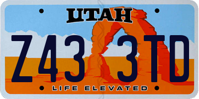 UT license plate Z433TD