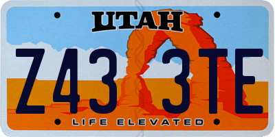 UT license plate Z433TE