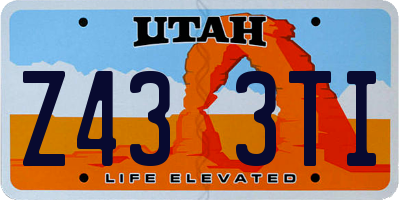 UT license plate Z433TI